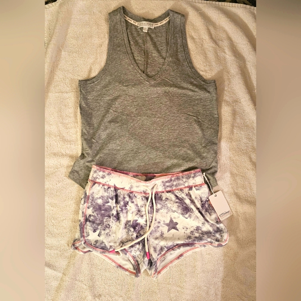 PJ Salvage Seeing Stars Sleep & Lounge Set Womens Sleepwear Tank/Short 2-Piece